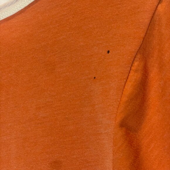 Orange Ringer Women's Tee "Aspen 80" by Brew City Cotton Size Small - Picture 4 of 5